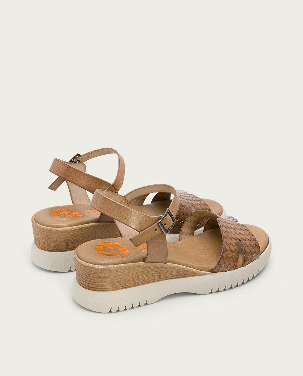 Porronet SANDALIA CUÑA PIEL TAUPE EDITH