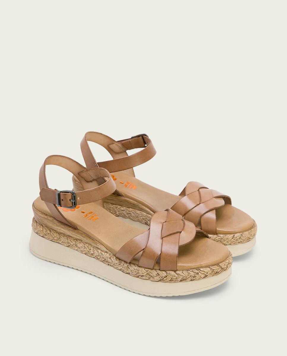 Porronet SANDALIA CUÑA PIEL TAUPE FRIDA