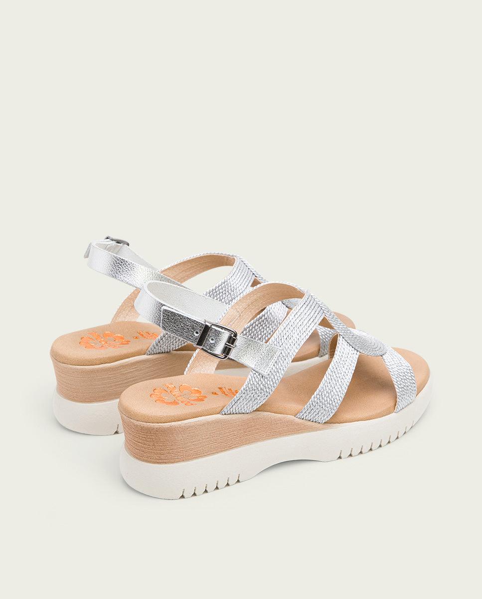 Porronet SANDALIA CUÑA PLATA ELISA