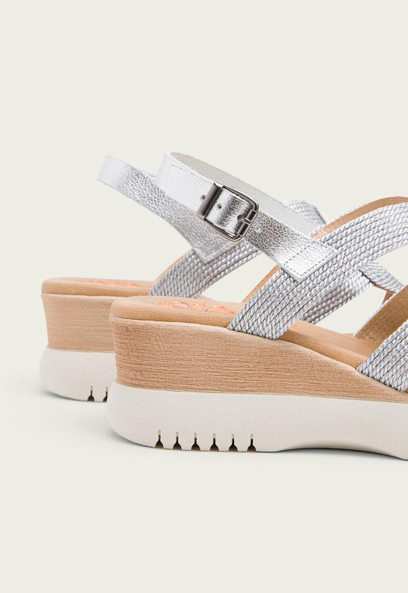 Porronet SANDALIA CUÑA PLATA ELISA