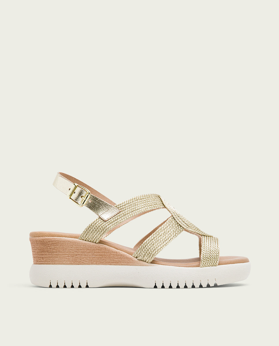 Porronet SANDALIA CUÑA PLATINO ELISA