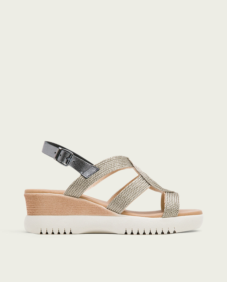 Porronet SANDALIA CUÑA PLOMO ELISA