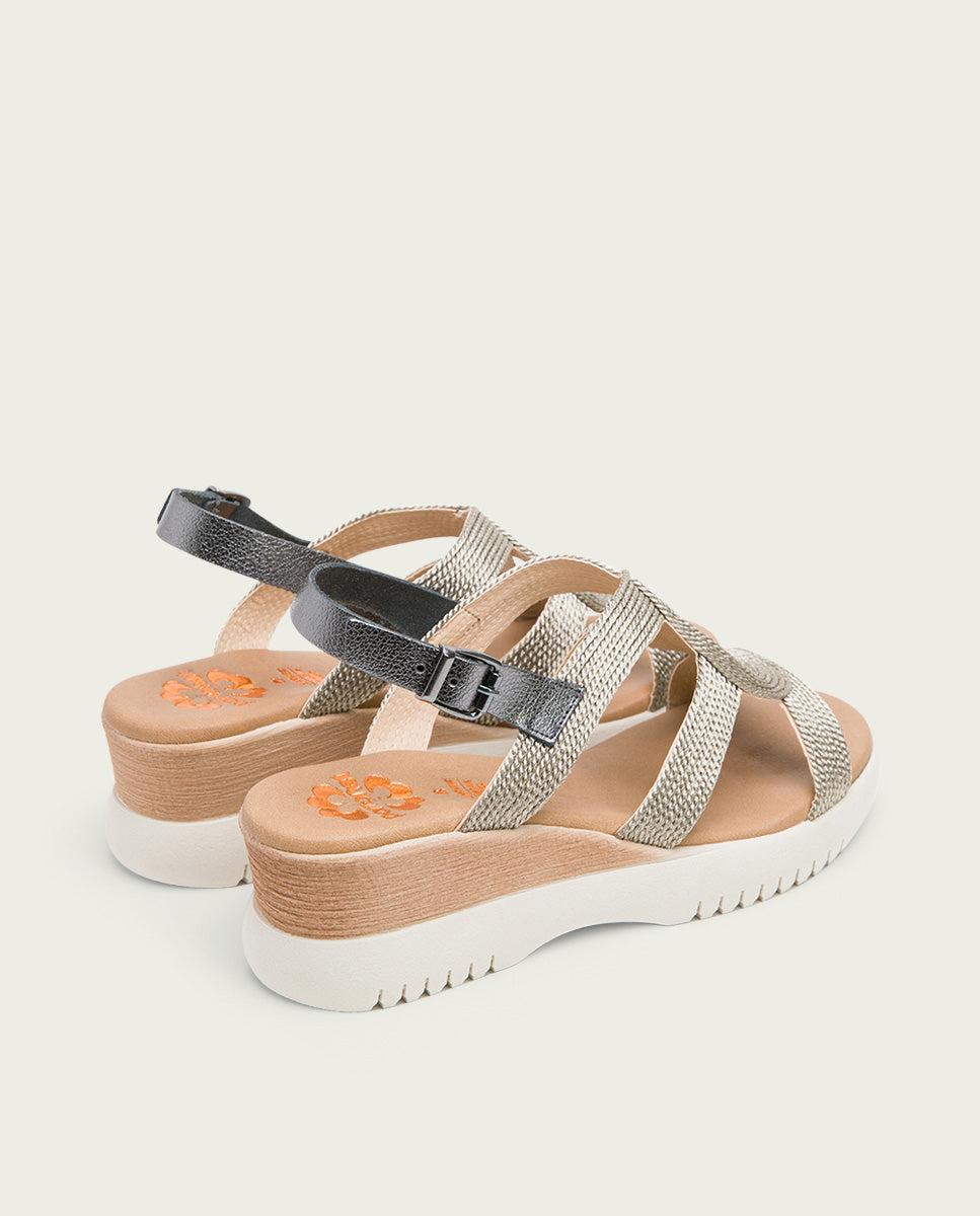 Porronet SANDALIA CUÑA PLOMO ELISA