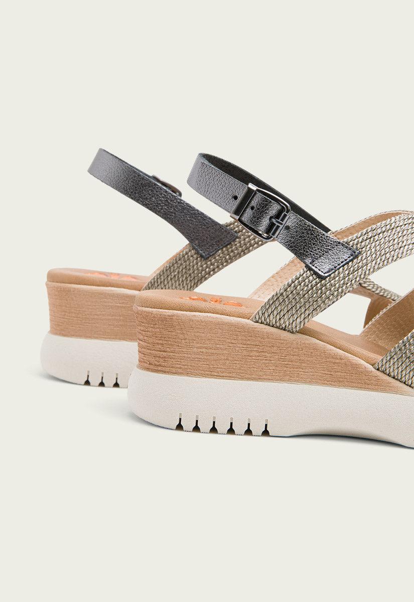 Porronet SANDALIA CUÑA PLOMO ELISA