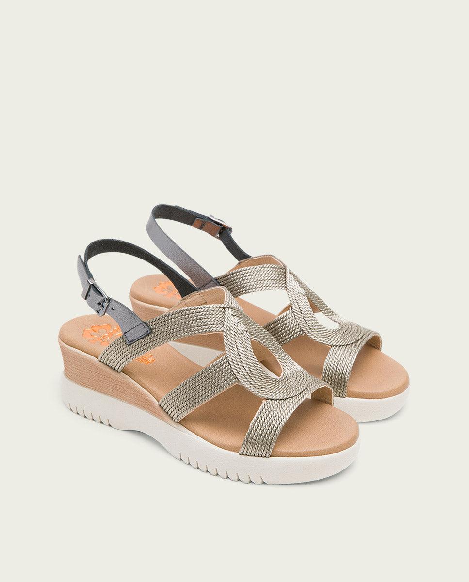 porronet SANDALIA CUÑA PLOMO ELISA