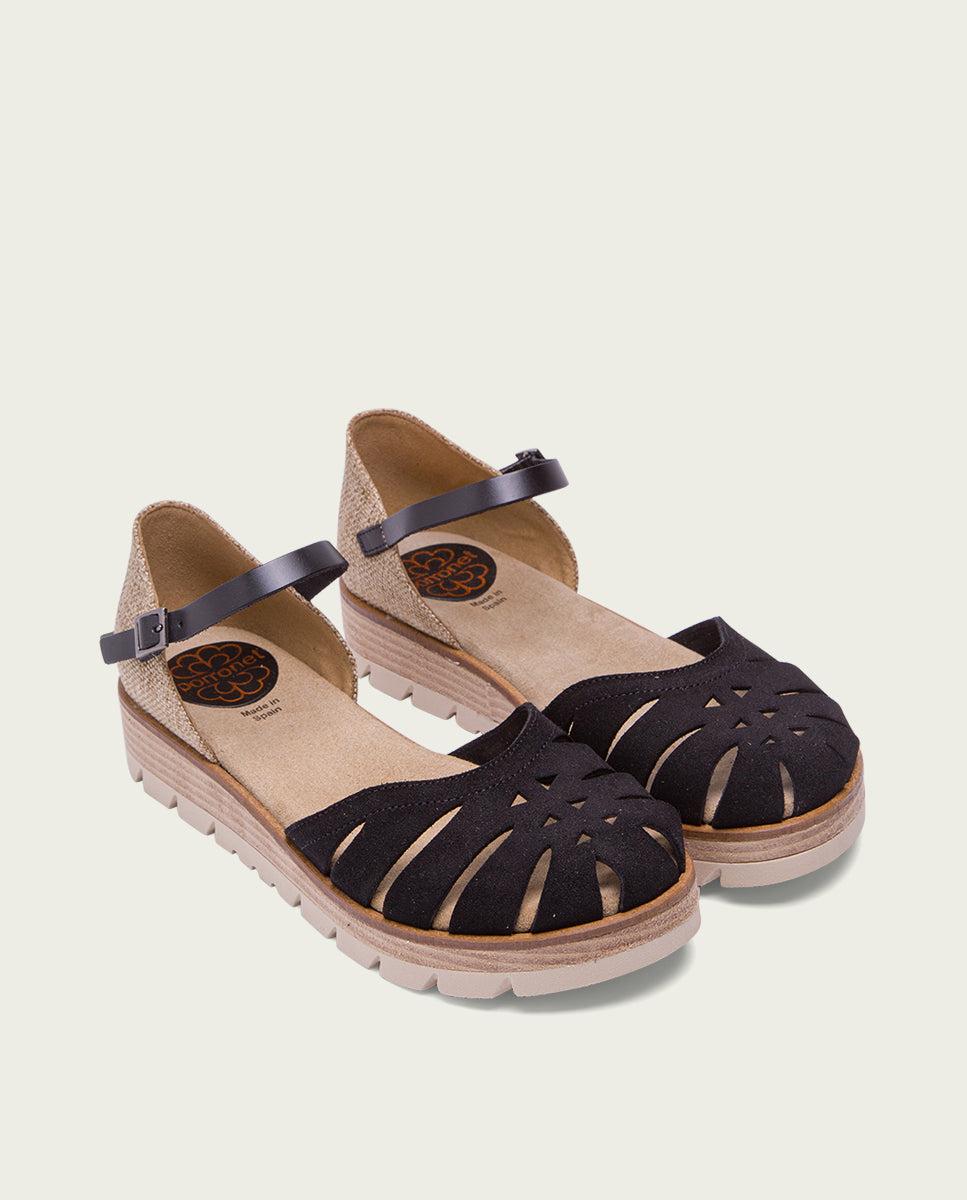 Porronet SANDALIA DE SERRAJE NEGRO BIANCA