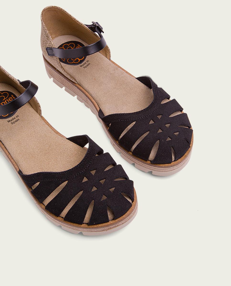 Porronet SANDALIA DE SERRAJE NEGRO BIANCA