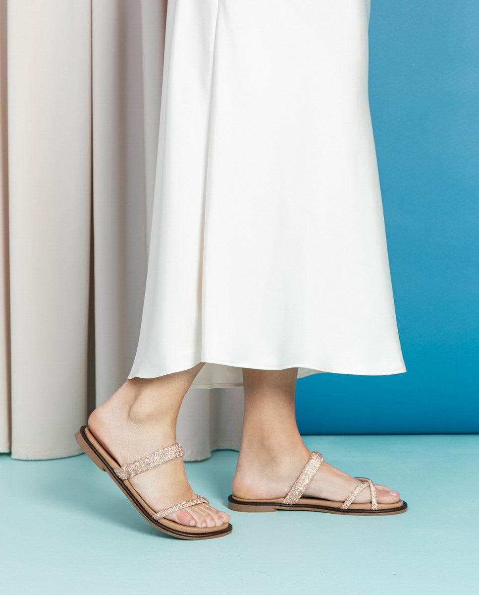 porronet SANDALIA ESCLAVA PLANA PIEL ROSÉ CALI