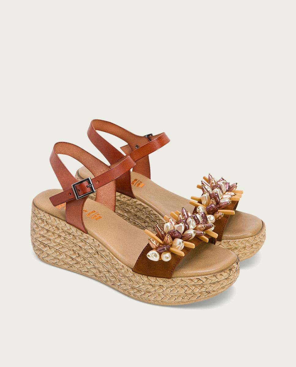 Porronet SANDALIA PIEL CUÑA PIEL CUERO GEMMA