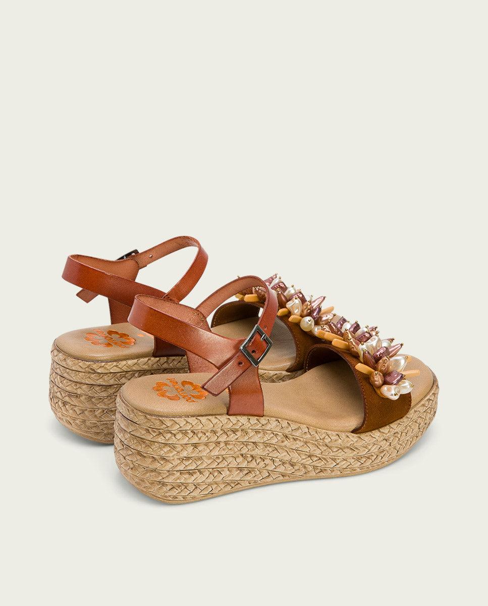 Porronet SANDALIA PIEL CUÑA PIEL CUERO GEMMA