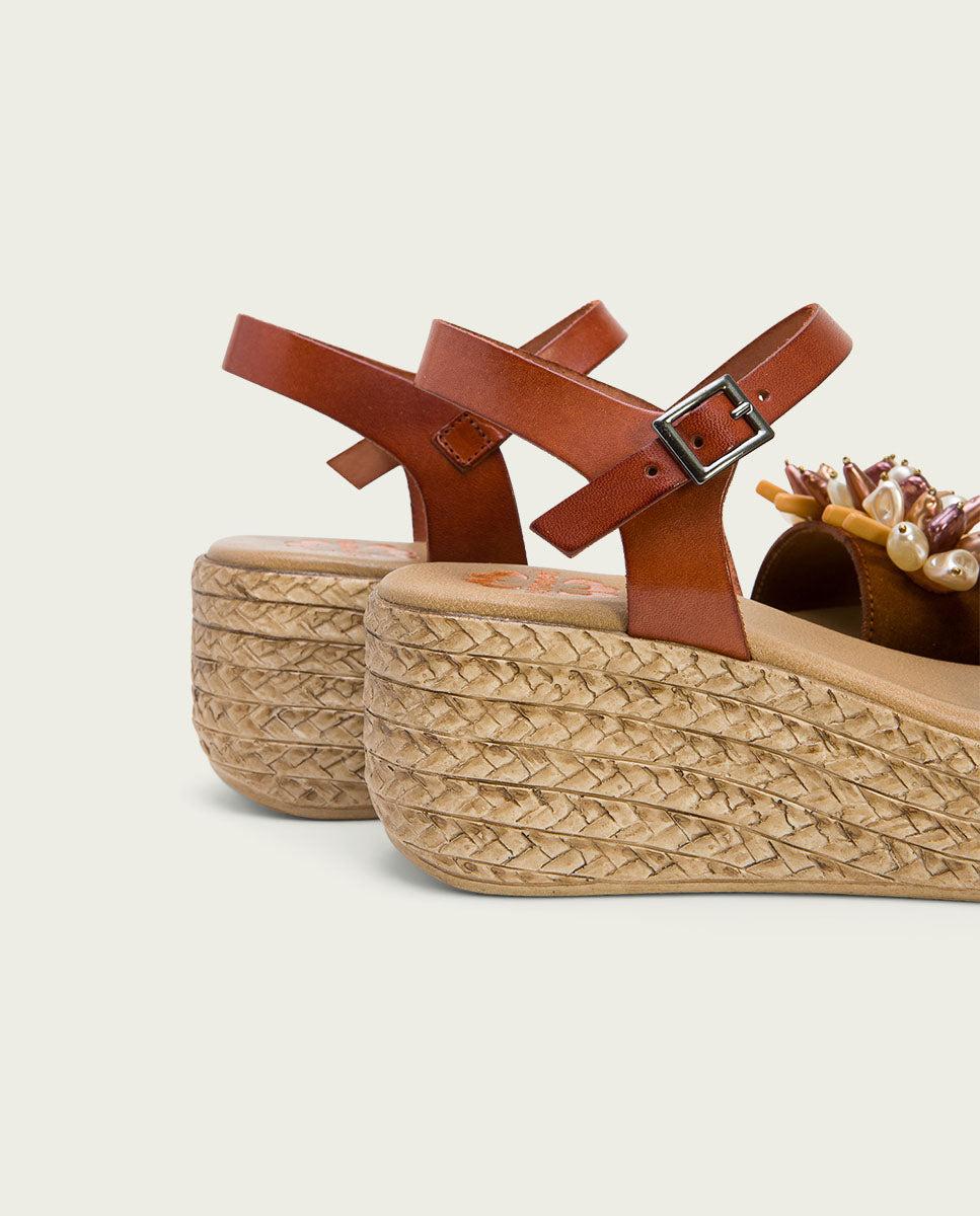 Porronet SANDALIA PIEL CUÑA PIEL CUERO GEMMA