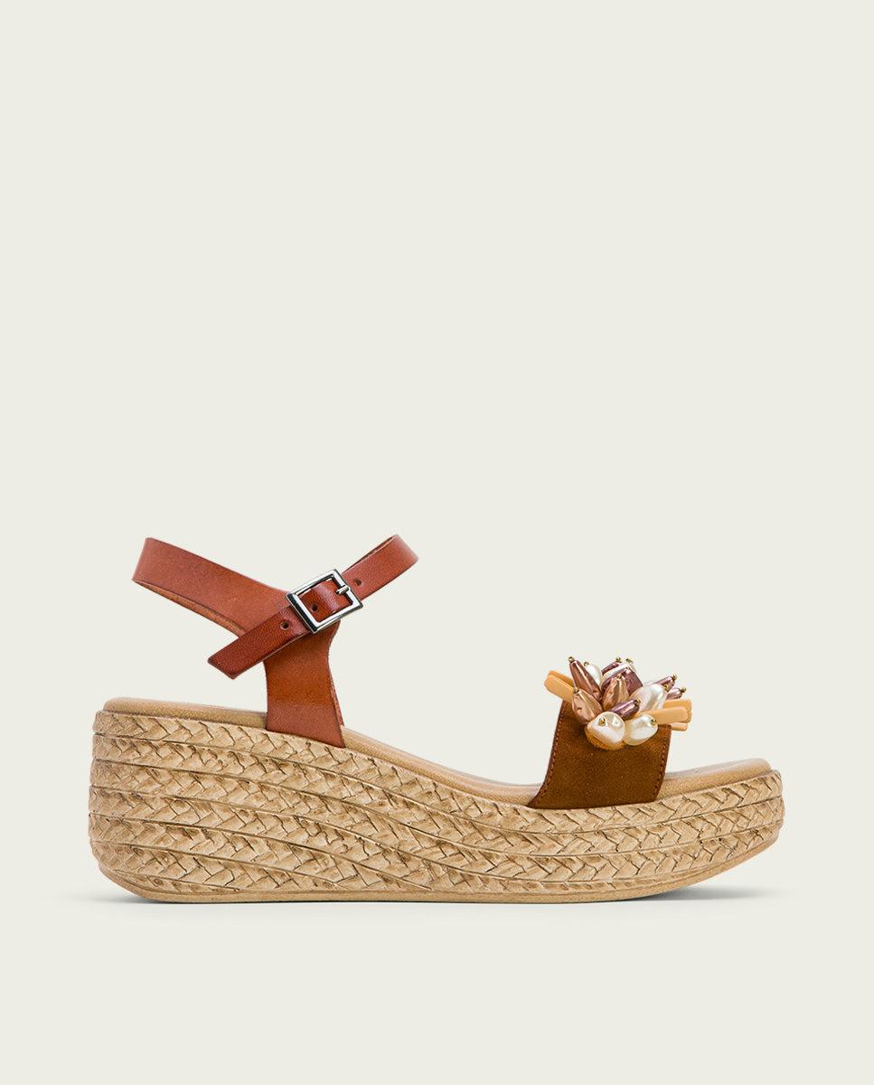 porronet SANDALIA PIEL CUÑA PIEL CUERO GEMMA