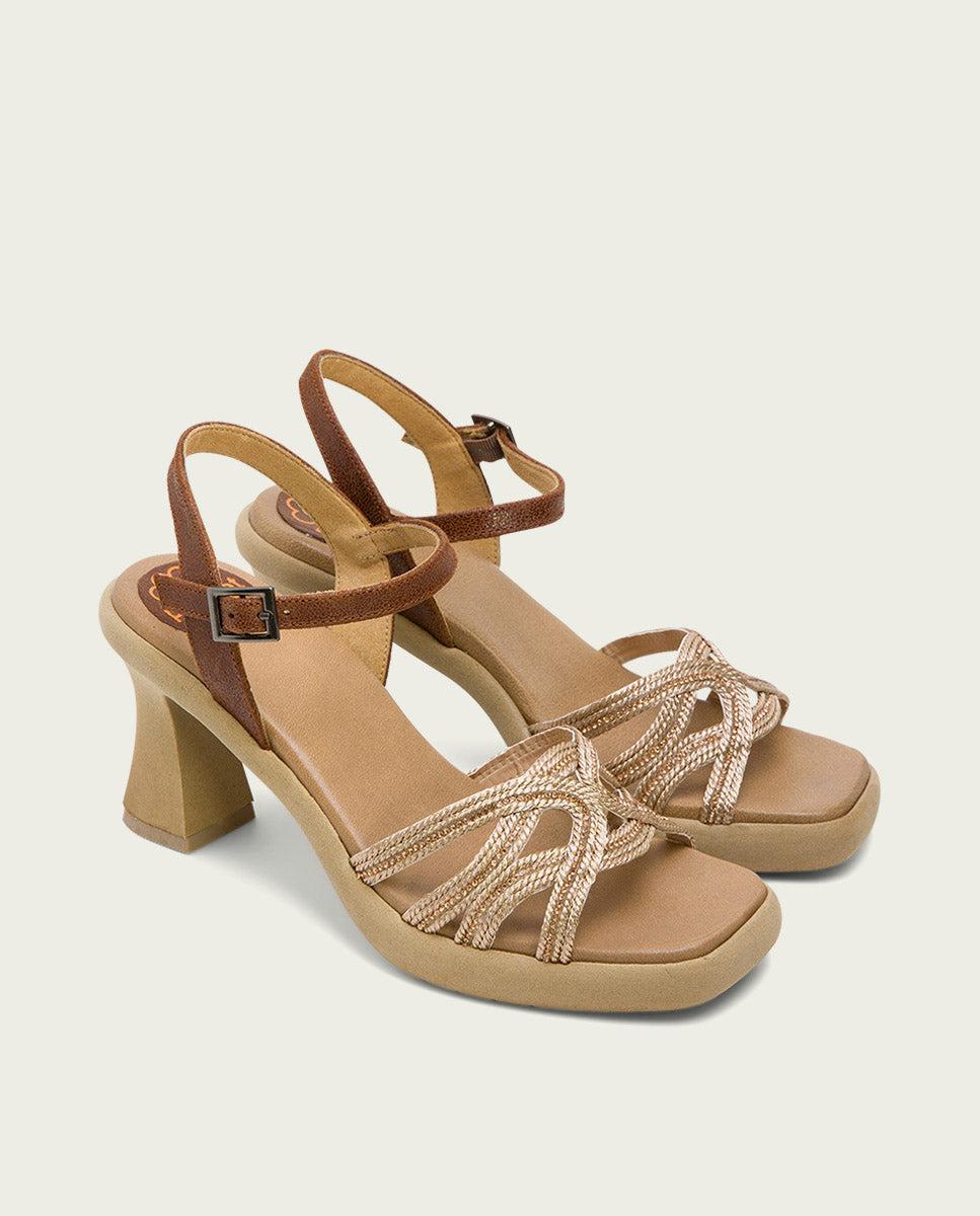 Porronet SANDALIA PIEL TACON ALTO CUERO ROSE LEO