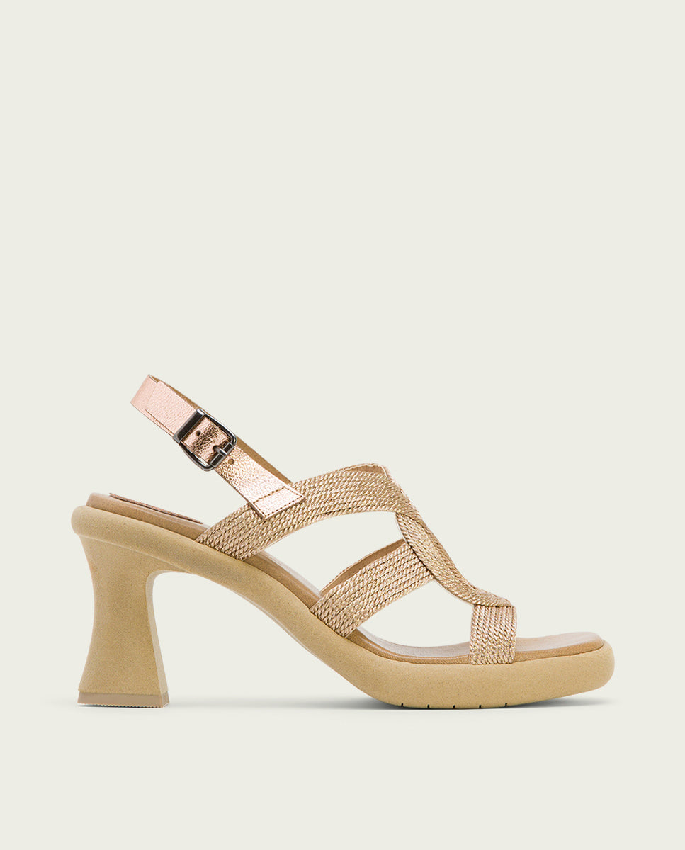 Porronet SANDALIA PIEL TACON ALTO ROSE LADA