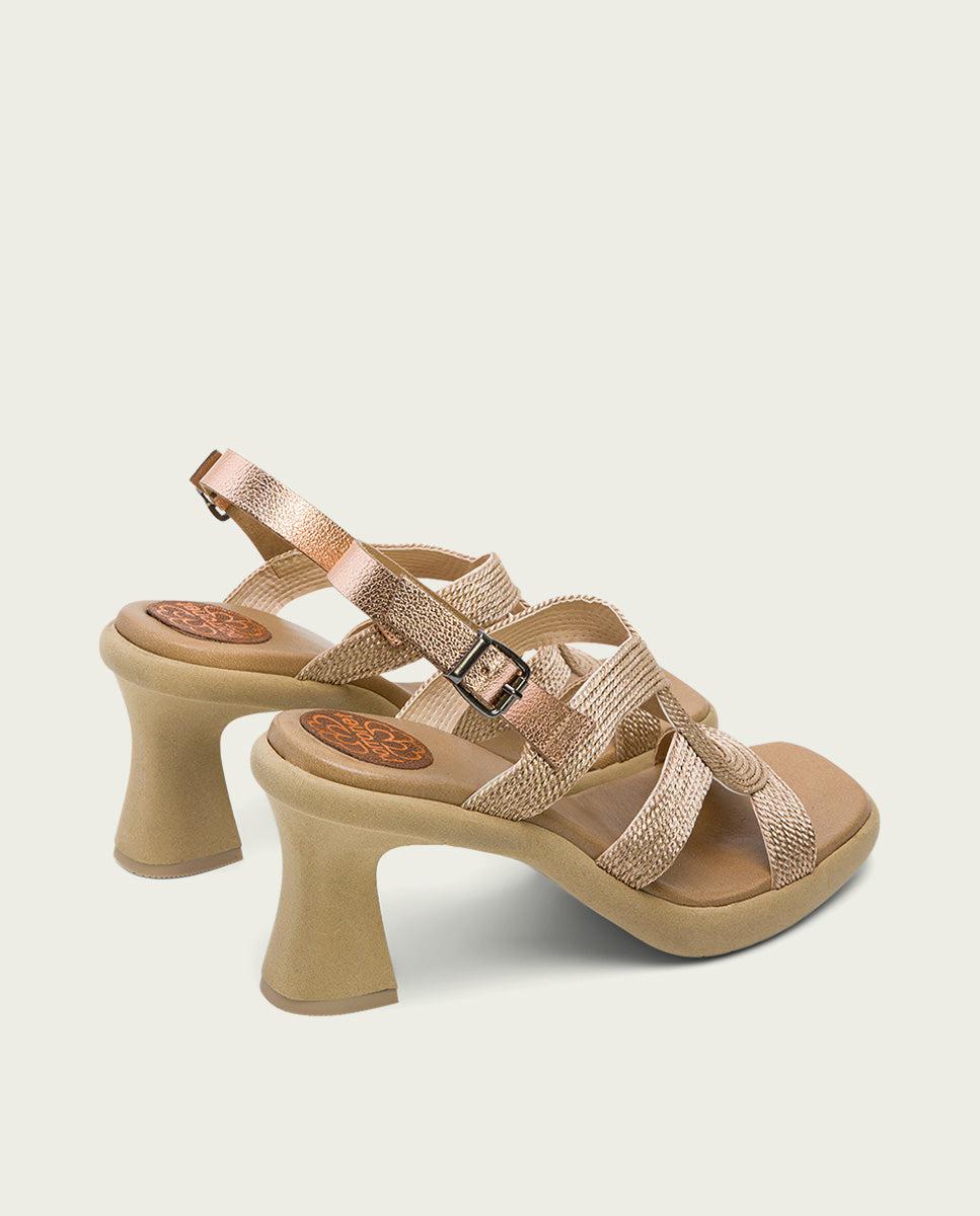 Porronet SANDALIA PIEL TACON ALTO ROSE LADA