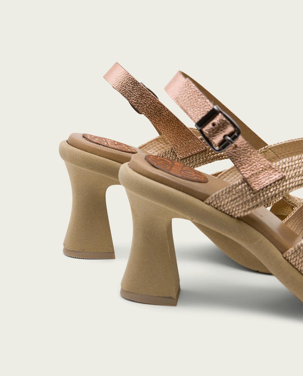 Porronet SANDALIA PIEL TACON ALTO ROSE LADA