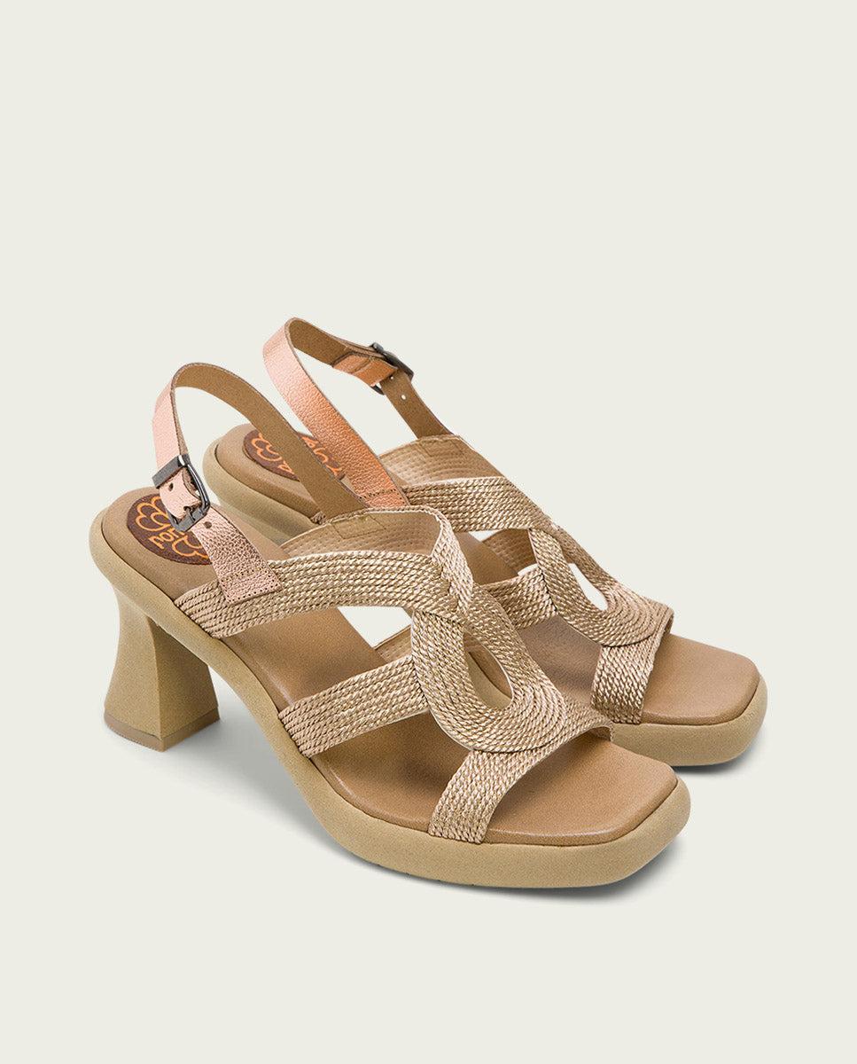 porronet SANDALIA PIEL TACON ALTO ROSE LADA