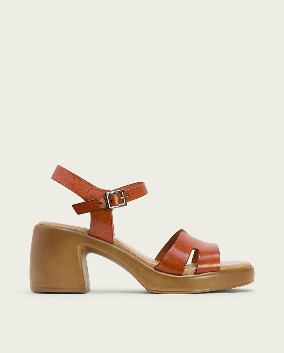 porronet SANDALIA PIEL TACON DE PIEL CUERO HERA