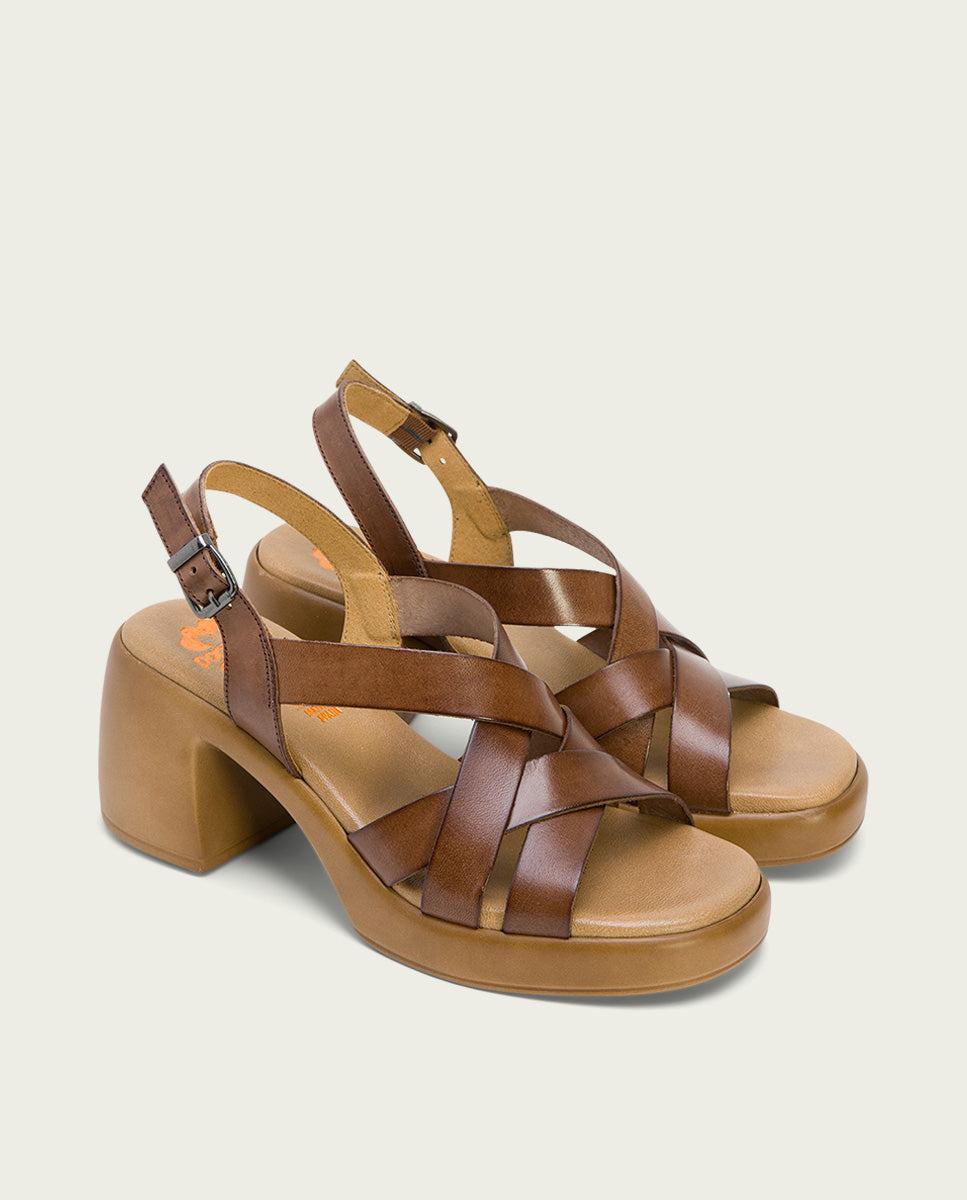 Porronet SANDALIA PIEL TACON DE PIEL MOKA HADA