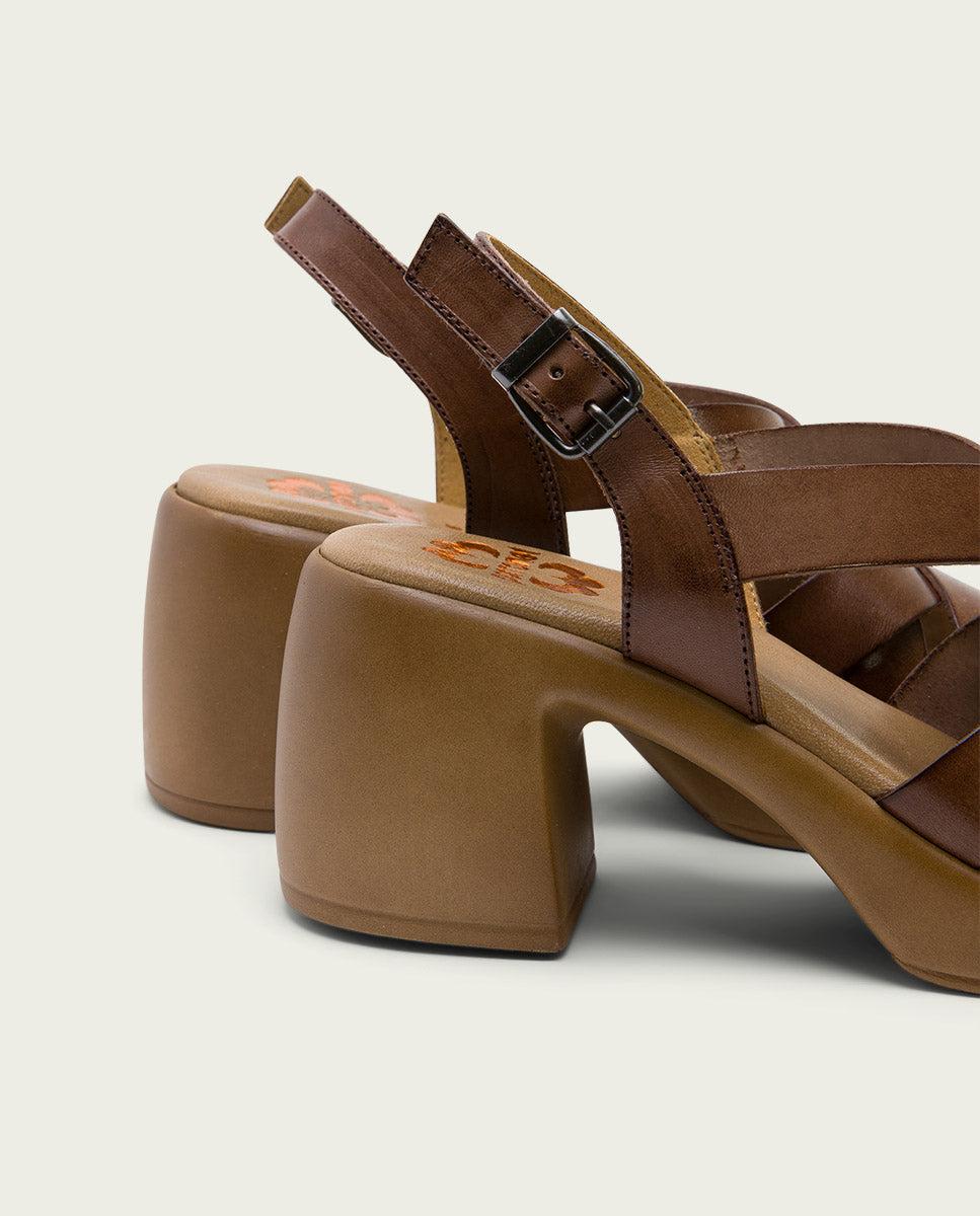 Porronet SANDALIA PIEL TACON DE PIEL MOKA HADA