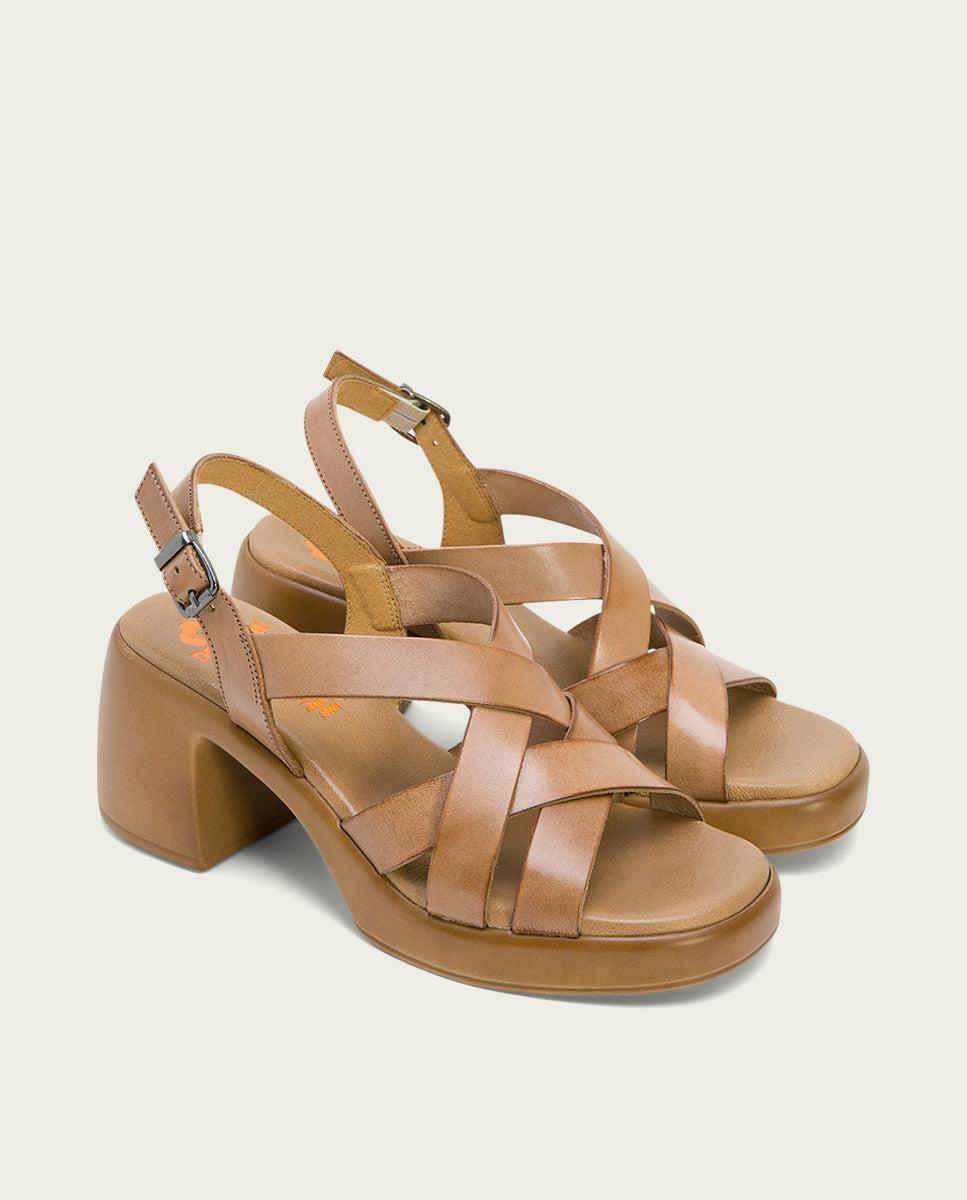 Porronet SANDALIA PIEL TACON DE PIEL TAUPE HADA