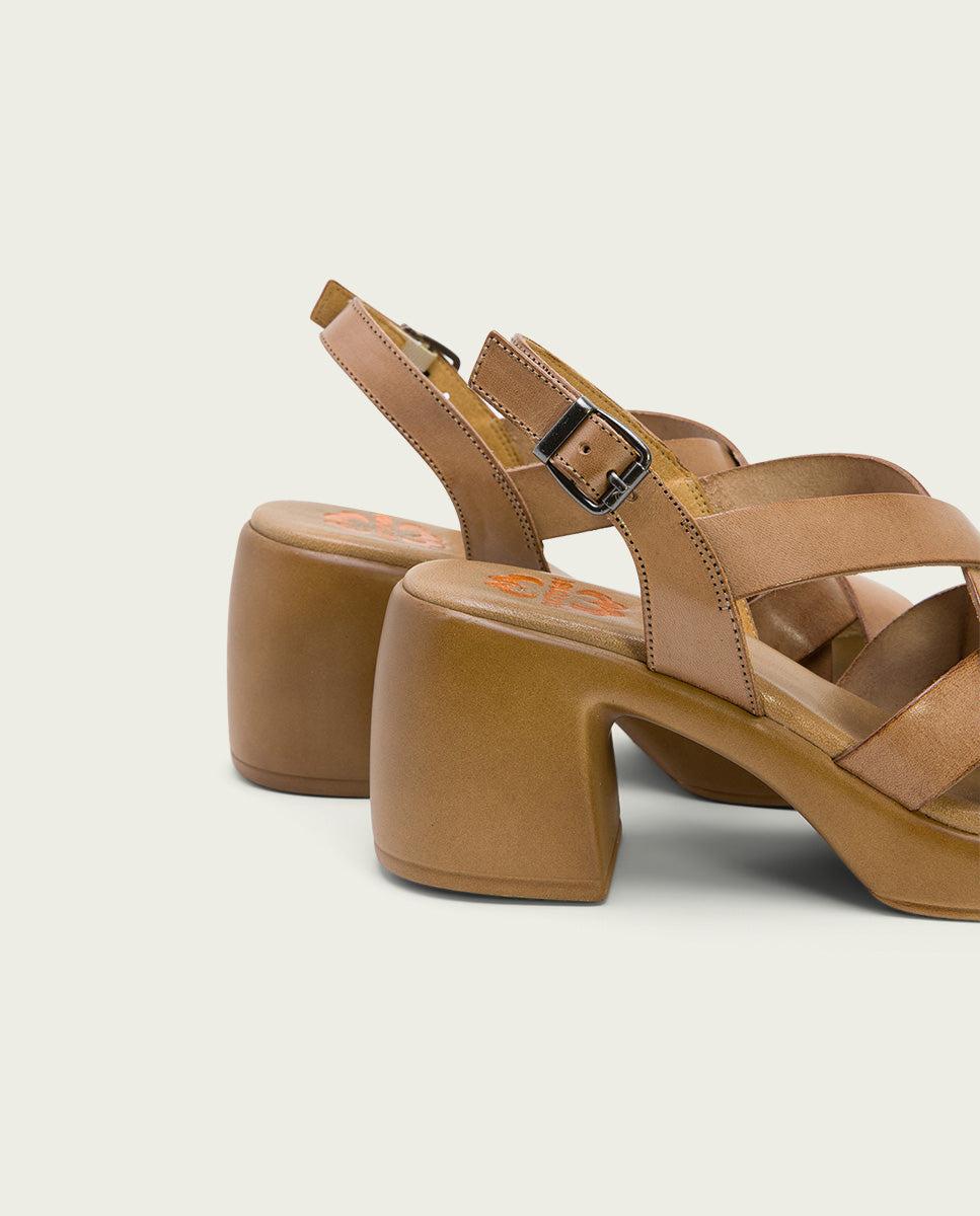 Porronet SANDALIA PIEL TACON DE PIEL TAUPE HADA