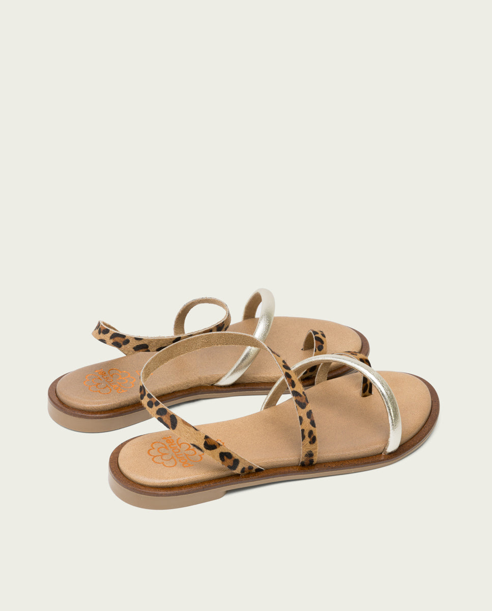 Porronet SANDALIA PLANA PIEL ANIMAL PRINT CAMERON