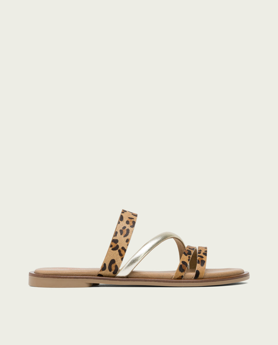 Porronet SANDALIA PLANA PIEL ANIMAL PRINT CAREY