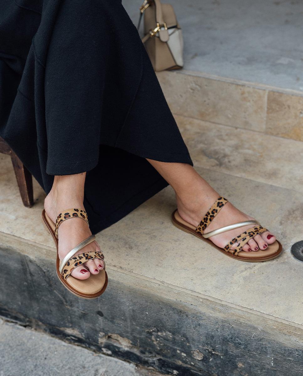 porronet SANDALIA PLANA PIEL ANIMAL PRINT CAREY
