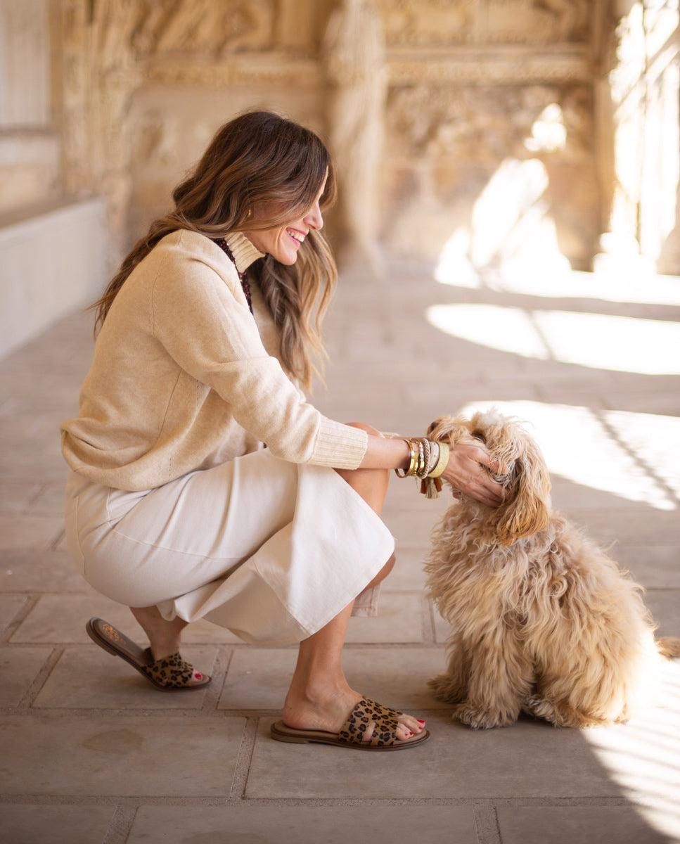 Porronet SANDALIA PLANA PIEL ANIMAL PRINT CHLOE