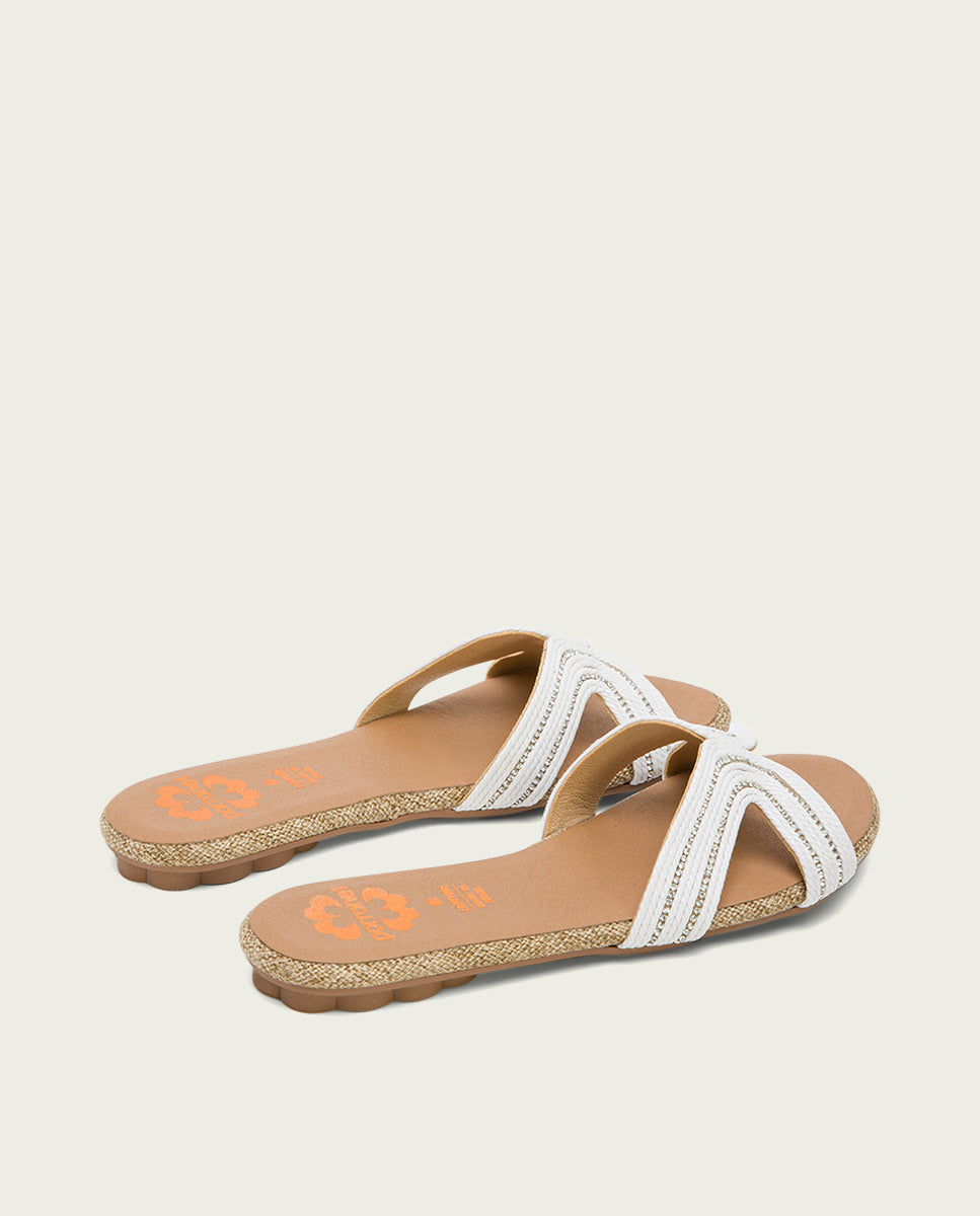 Porronet SANDALIA PLANA PIEL BLANCA ALMA