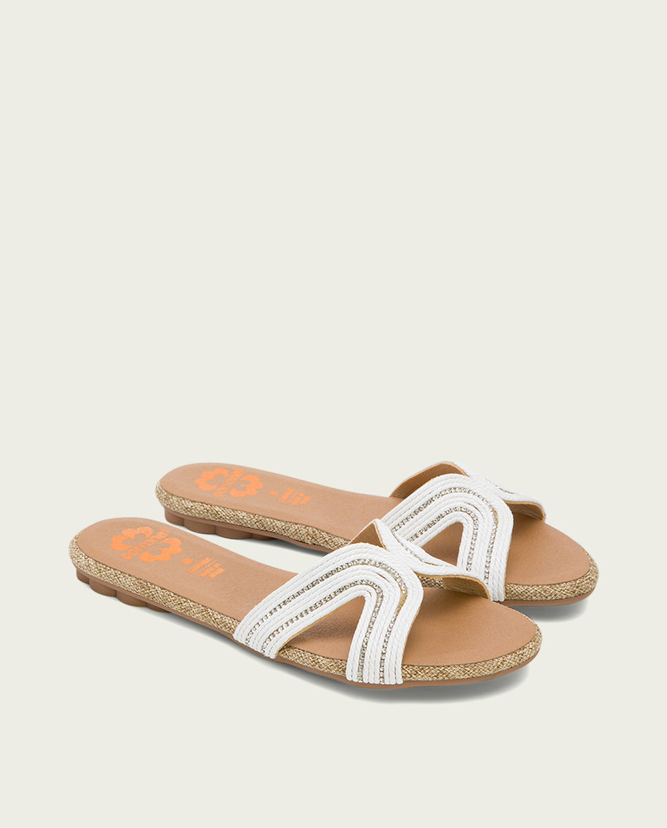 porronet SANDALIA PLANA PIEL BLANCA ALMA