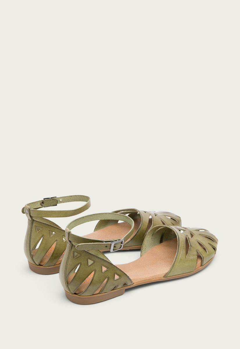 Porronet SANDALIA PLANA PIEL KAKI BETH