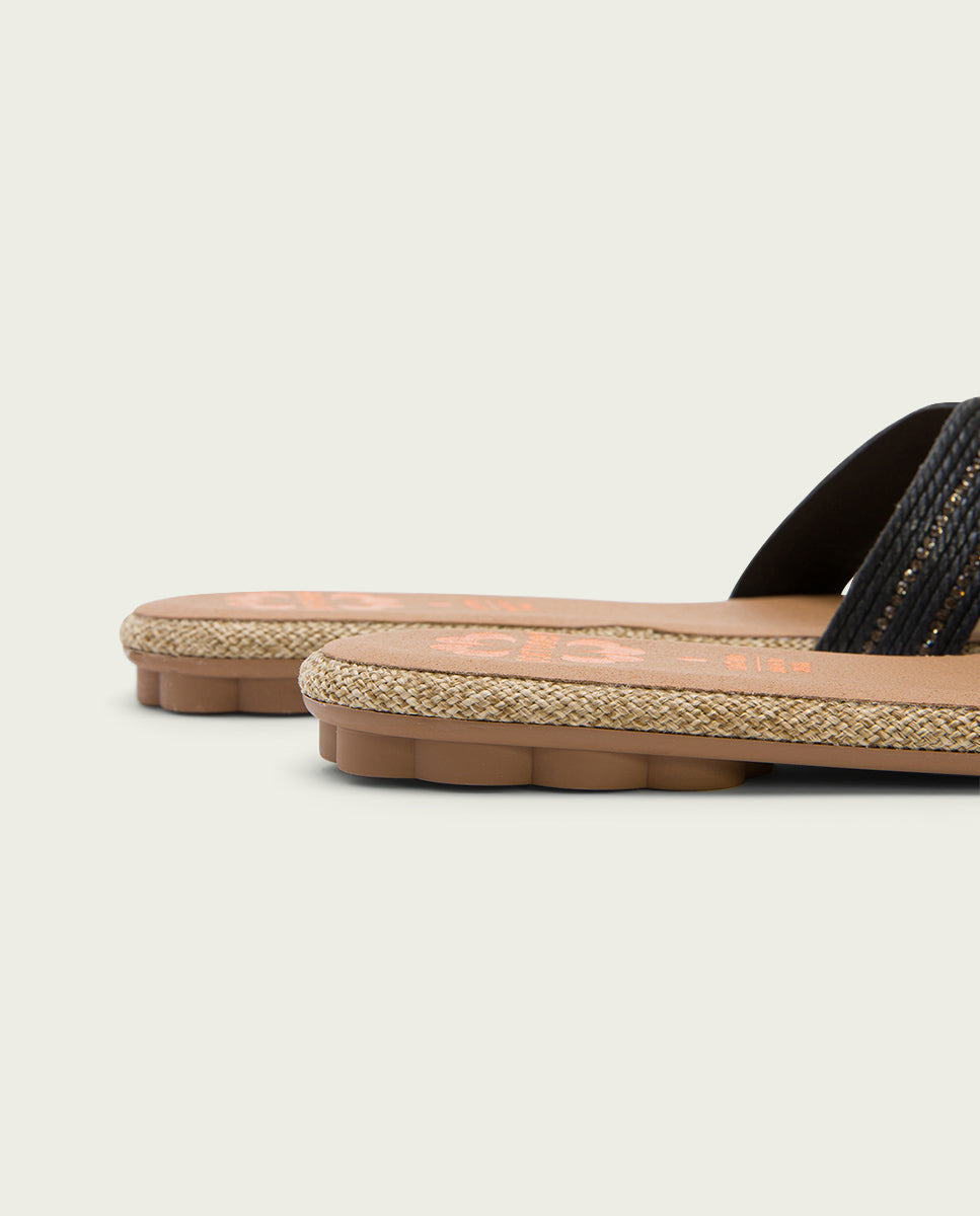 Porronet SANDALIA PLANA PIEL NEGRA ALMA