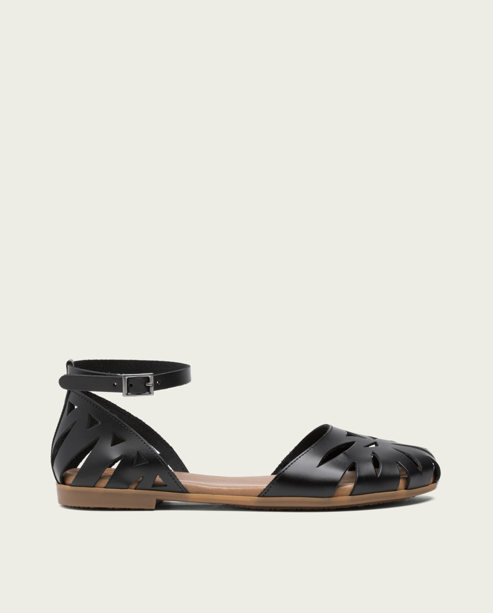 porronet SANDALIA PLANA PIEL NEGRO BETH