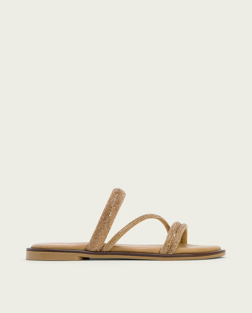 Porronet SANDALIA PLANA PIEL PLATINO CAITLIN