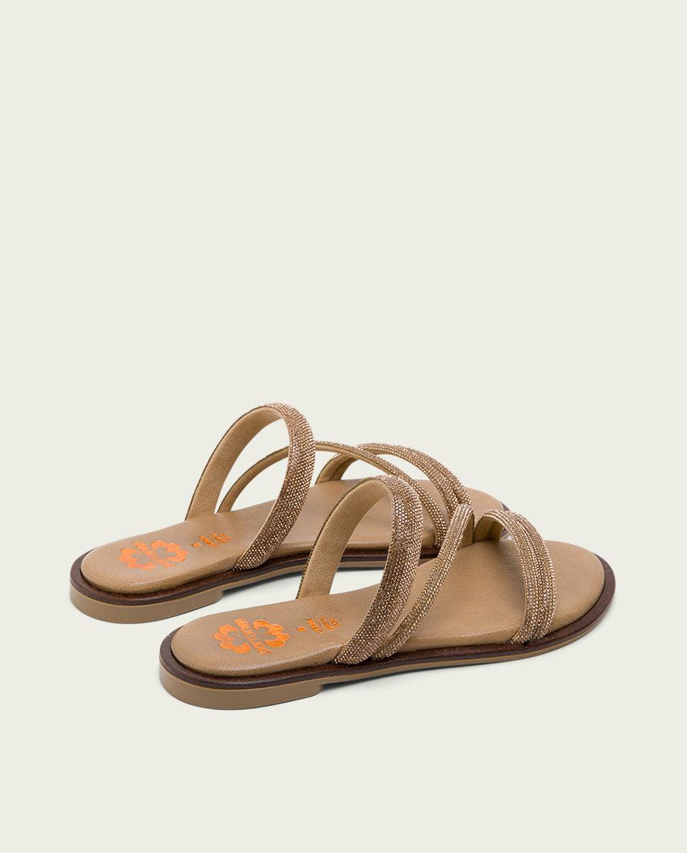 Porronet SANDALIA PLANA PIEL PLATINO CAITLIN