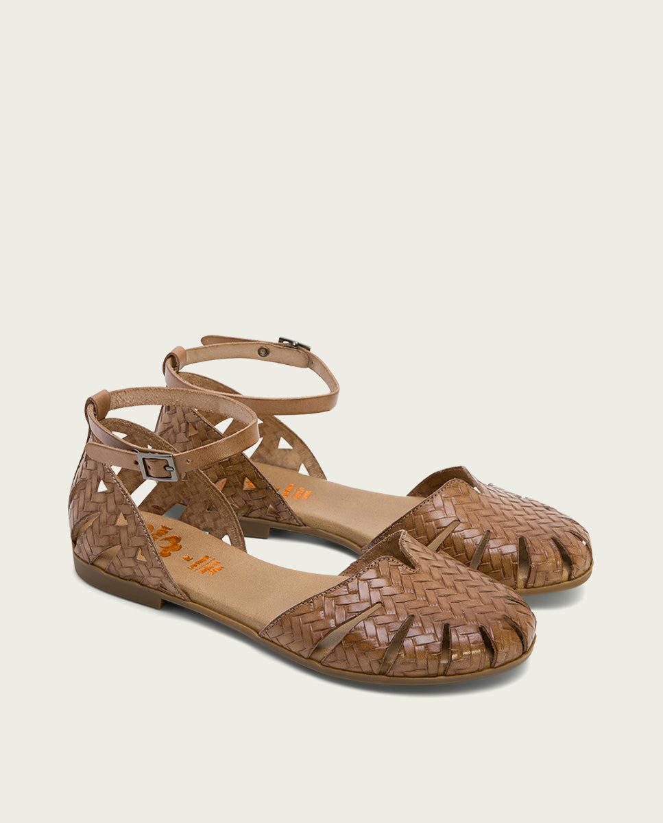 Porronet SANDALIA PLANA PIEL TAUPE BECCA