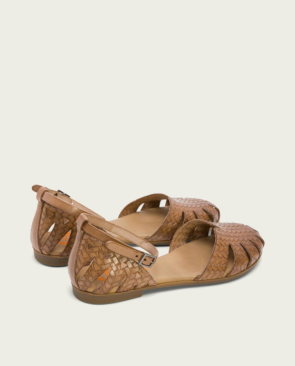 Porronet SANDALIA PLANA PIEL TAUPE BECCA