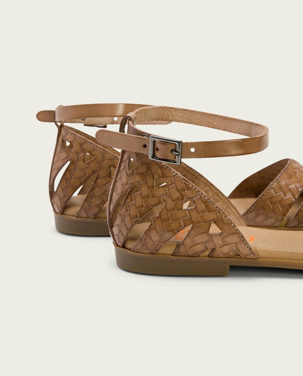 Porronet SANDALIA PLANA PIEL TAUPE BECCA