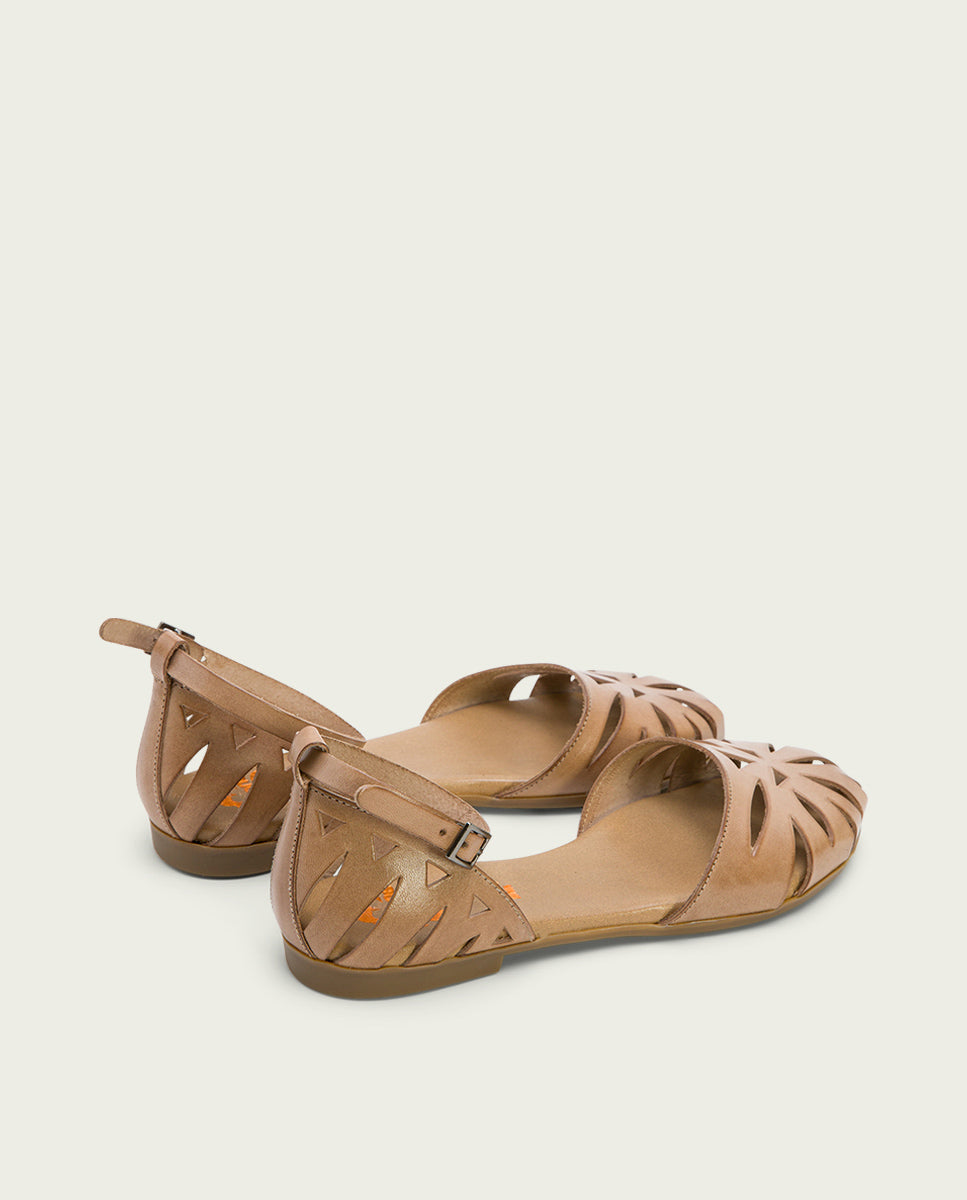 Porronet SANDALIA PLANA PIEL TAUPE BETH