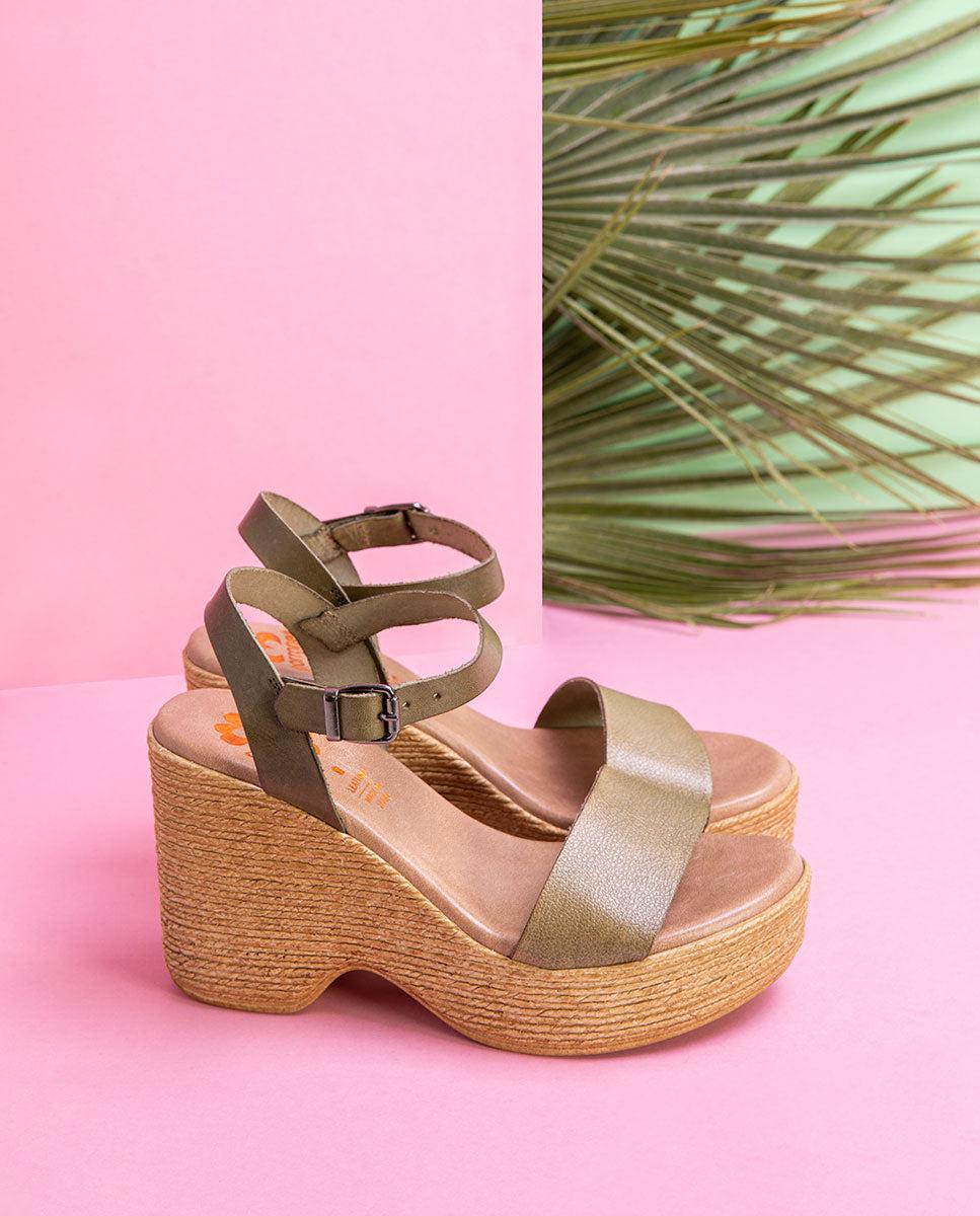 porronet SANDALIA TACON ALTO KAKI MICHELE