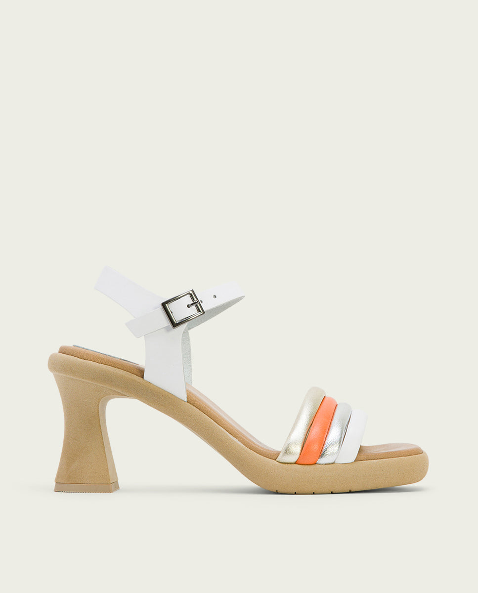 Porronet SANDALIA TACON ALTO PIEL BLANCO LIDE