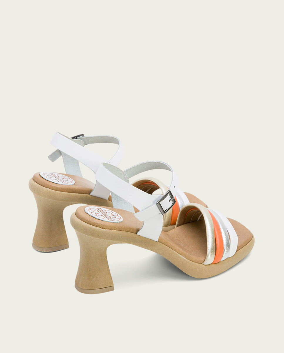 Porronet SANDALIA TACON ALTO PIEL BLANCO LIDE