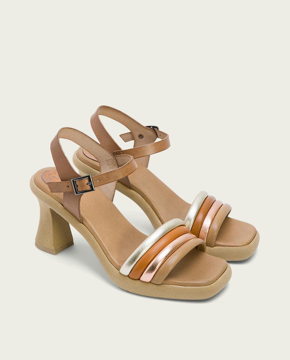 Porronet SANDALIA TACON ALTO PIEL TAUPE LIDE