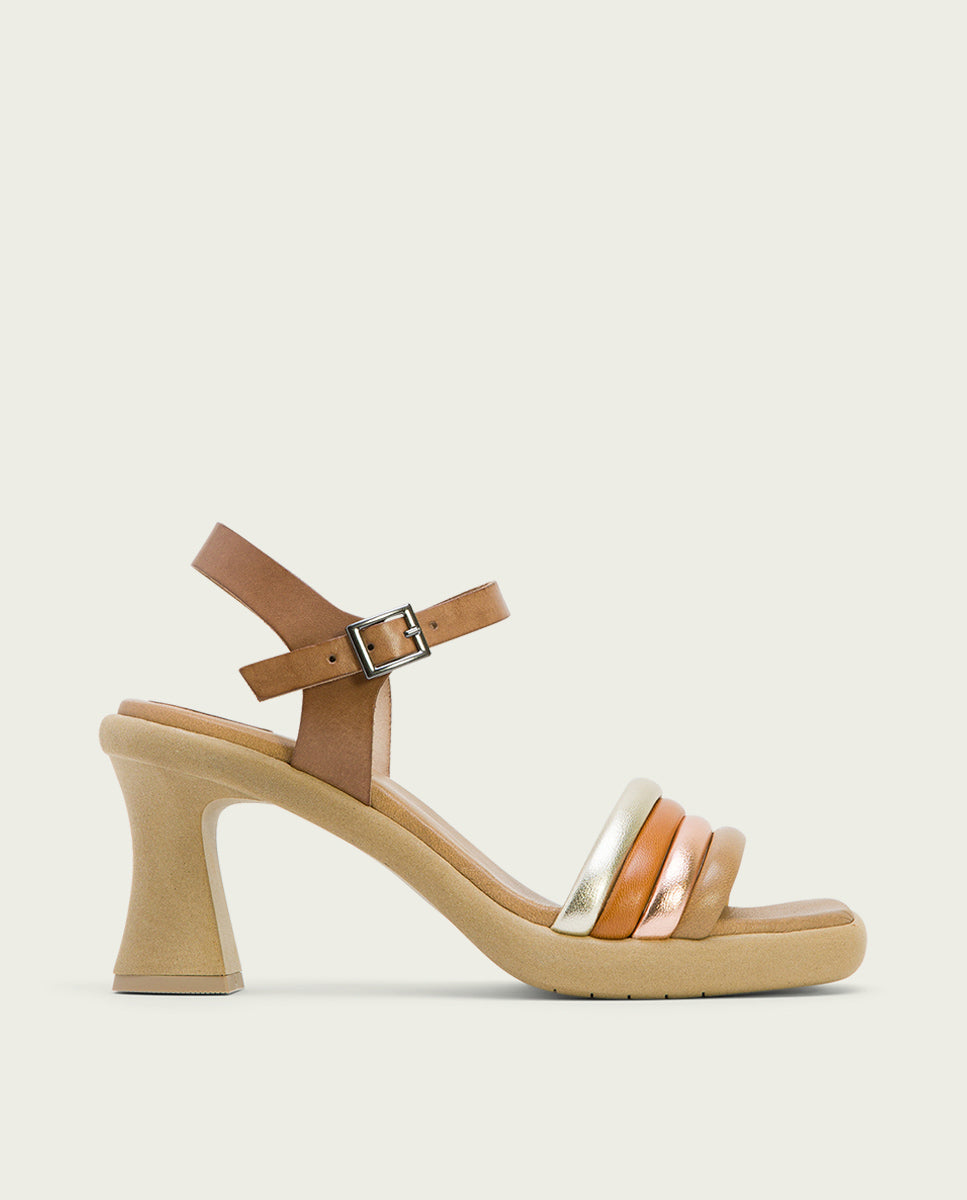 porronet SANDALIA TACON ALTO PIEL TAUPE LIDE