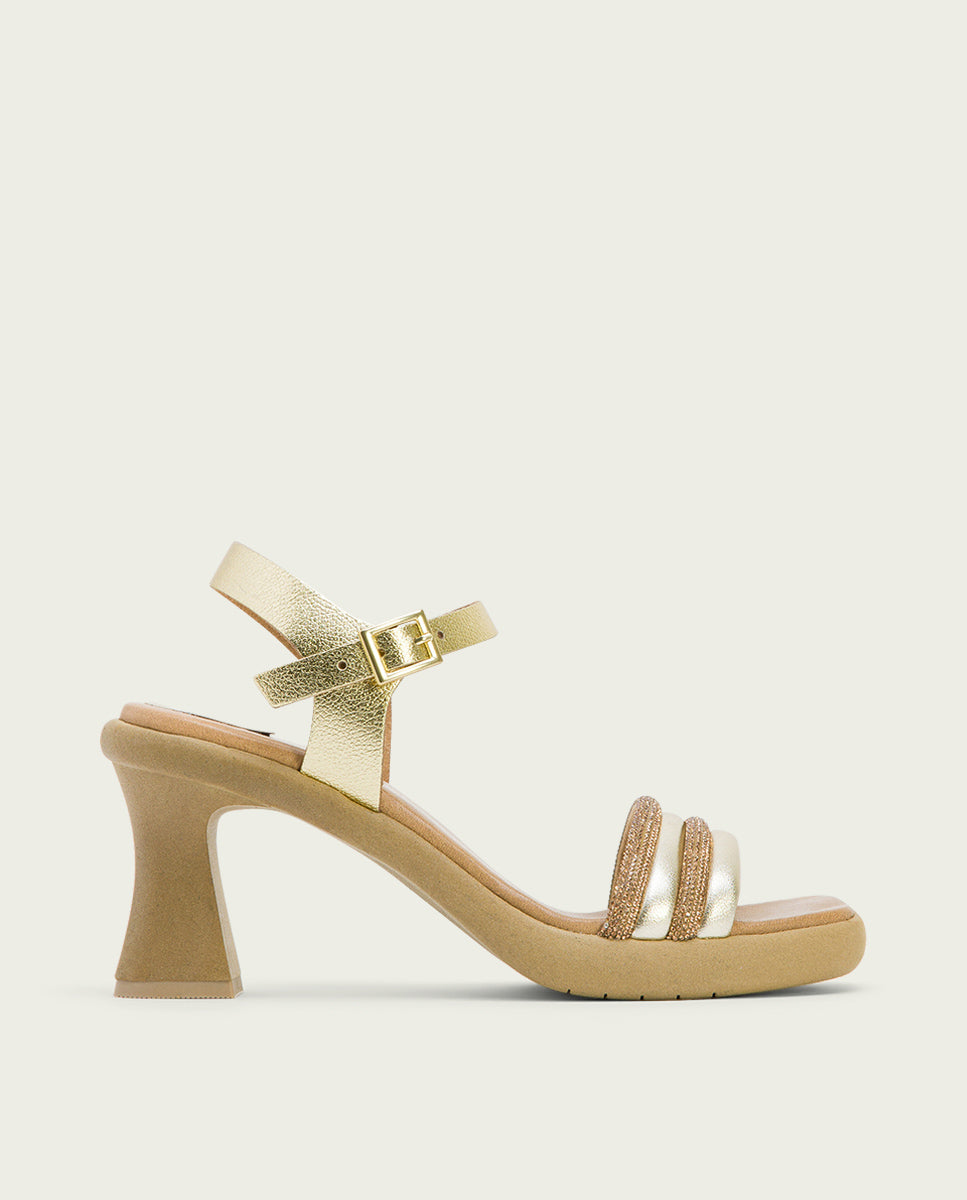 porronet SANDALIA TACON ALTO PLATINO LUNA