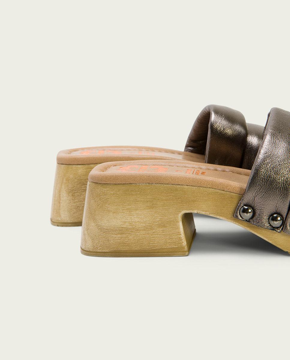 Porronet SANDALIA TACON BAJO PIEL PLOMO NAHYA