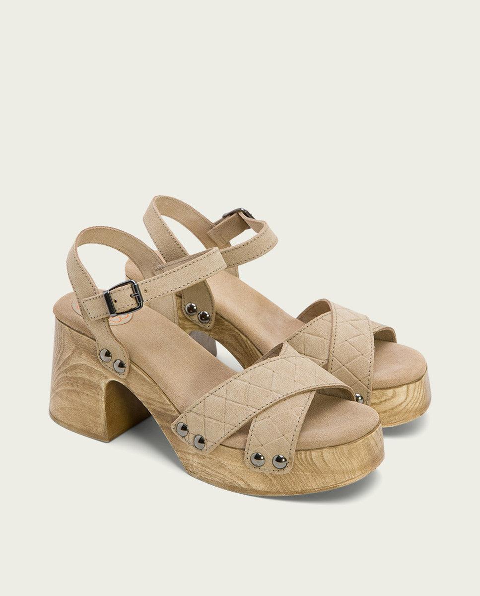 Porronet SANDALIA TACON MEDIO PIEL ARENA MABEL