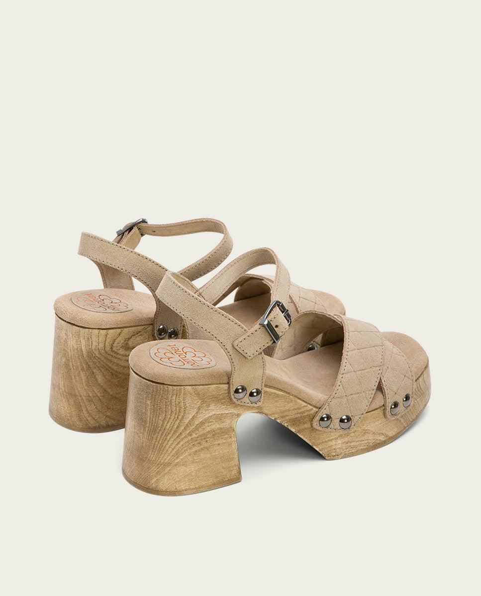 Porronet SANDALIA TACON MEDIO PIEL ARENA MABEL